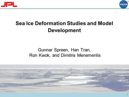 Sea Ice Deformation Studies and Model Development