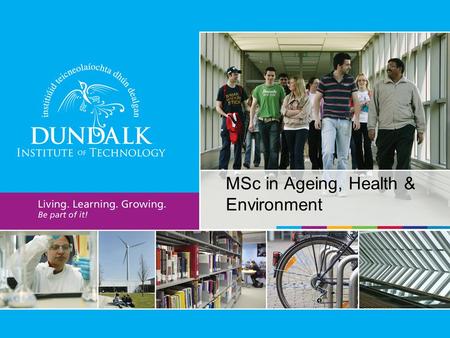 MSc in Ageing, Health & Environment. Content:  Programme development team  Local, national and international context  Programme Philosophy  Programme.