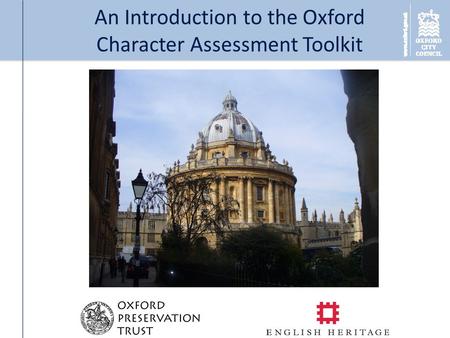 An Introduction to the Oxford Character Assessment Toolkit.