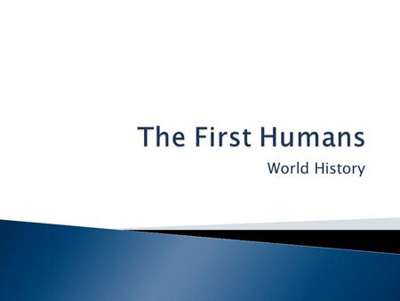 The First Humans World History.