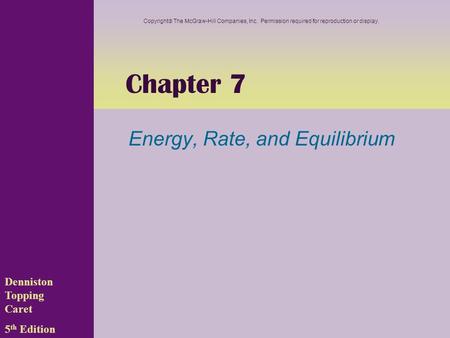 Energy, Rate, and Equilibrium