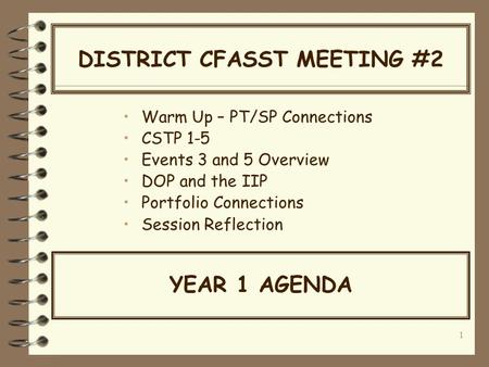 DISTRICT CFASST MEETING #2