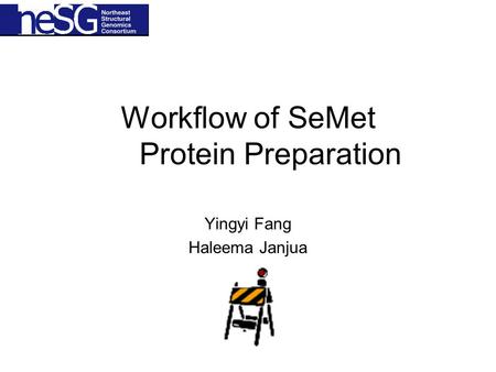 Workflow of SeMet Protein Preparation Yingyi Fang Haleema Janjua.