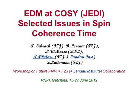 EDM at COSY (JEDI) Selected Issues in Spin Coherence Time