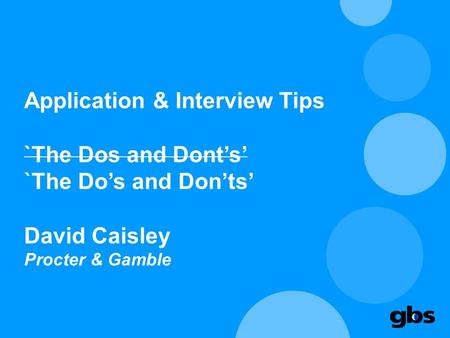 Application & Interview Tips