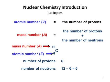 Nuclear Chemistry Introduction Isotopes