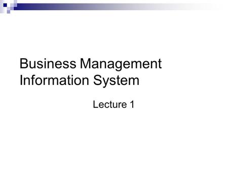 Business Management Information System