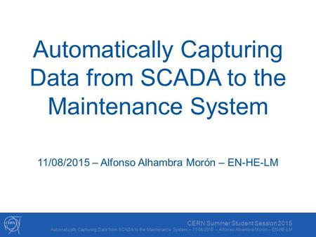 Automatically Capturing Data from SCADA to the Maintenance System