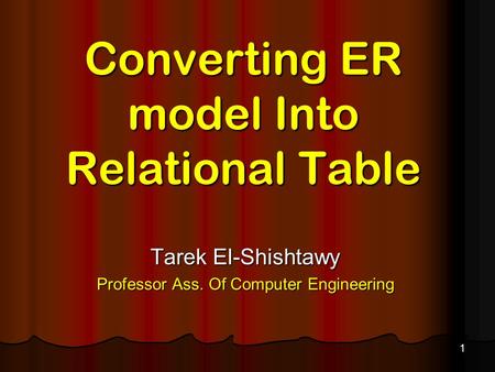 Converting ER model Into Relational Table