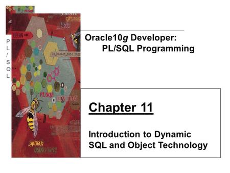 PL/SQLPL/SQL Oracle10g Developer: PL/SQL Programming Chapter 11 Introduction to Dynamic SQL and Object Technology.