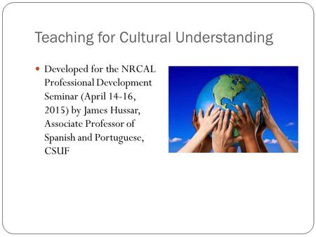 Teaching for Cultural Understanding