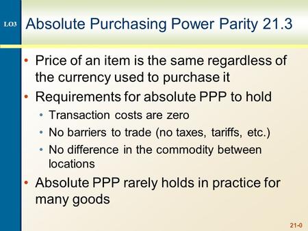 Relative Purchasing Power Parity