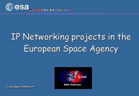 1 IP Networking projects in the European Space Agency