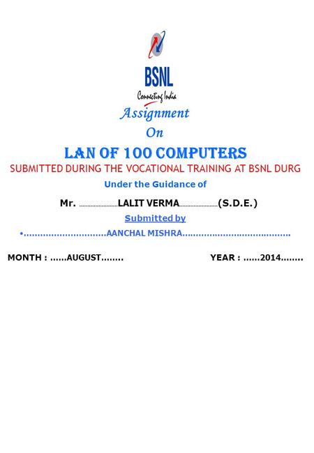 Assignment On LAN OF 100 COMPUTERS