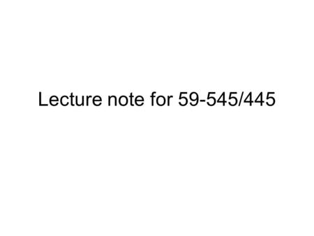 Lecture note for 59-545/445. What is a dynamical system? In an informal way, one can think of a dynamical system as being either of two things: - A MATHEMATICAL.