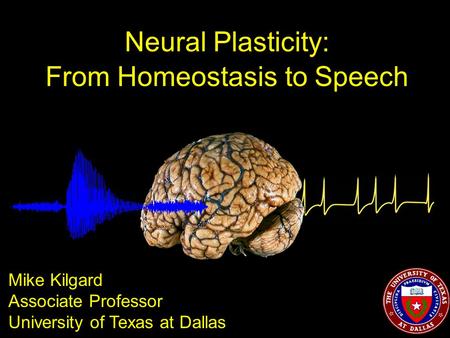 Neural Plasticity: From Homeostasis to Speech Mike Kilgard Associate Professor University of Texas at Dallas.