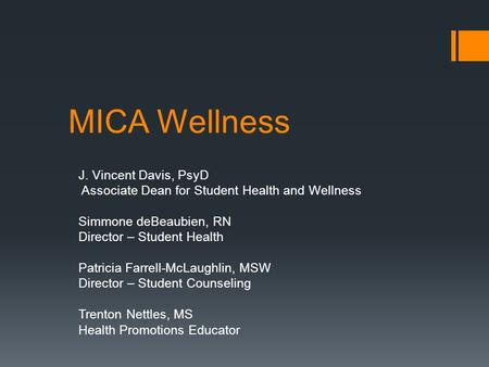 MICA Wellness J. Vincent Davis, PsyD