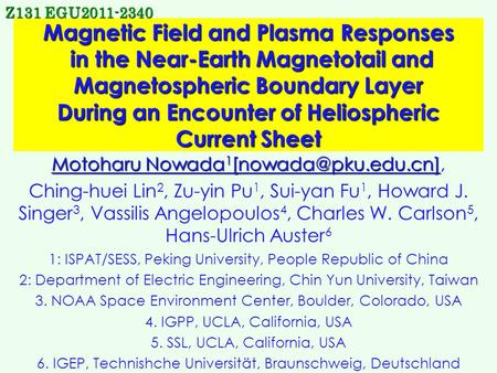 Magnetic Field and Plasma Responses in the Near-Earth Magnetotail and Magnetospheric Boundary Layer During an Encounter of Heliospheric Current Sheet Motoharu.