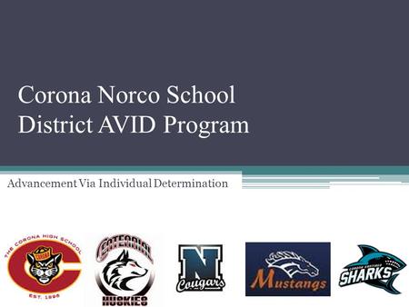 Corona Norco School District AVID Program