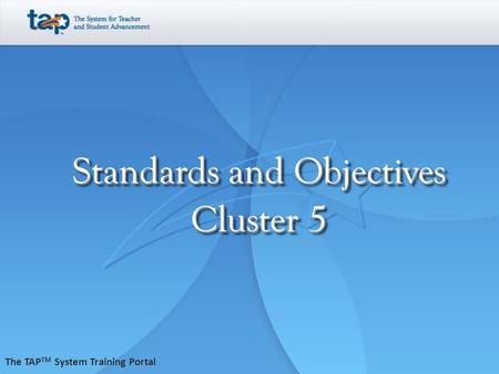 Standards and Objectives Cluster 5