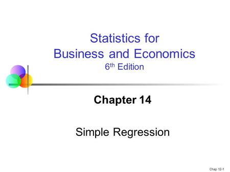 Chapter 14 Simple Regression