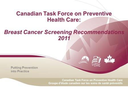 Canadian Task Force on Preventive Health Care: