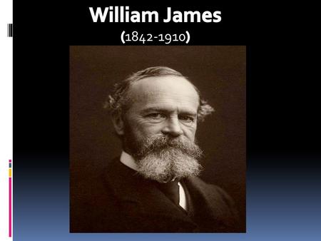  William James (January 11, 1842 – August 26, 1910) was a pioneering American psychologist and philosopher who was trained as a physician. He wrote influential.