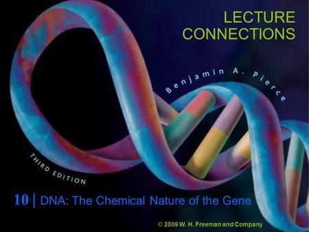 LECTURE CONNECTIONS 10 | DNA: The Chemical Nature of the Gene © 2009 W. H. Freeman and Company.