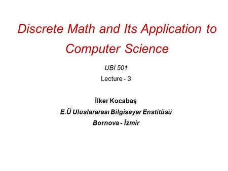 Discrete Math and Its Application to Computer Science