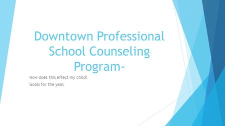 Downtown Professional School Counseling Program-