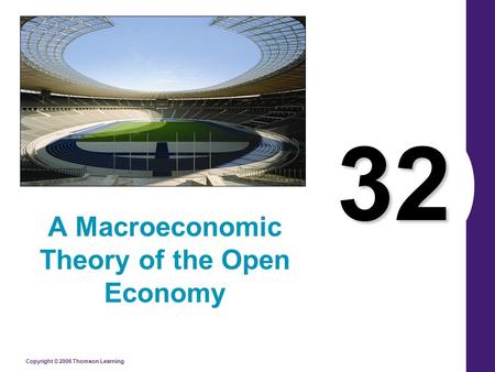 Copyright © 2006 Thomson Learning 32 A Macroeconomic Theory of the Open Economy.