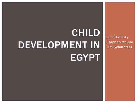 Child Development in Egypt