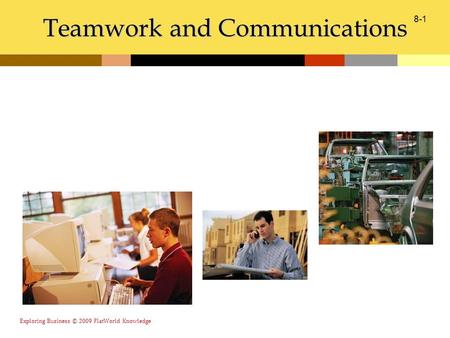 Exploring Business © 2009 FlatWorld Knowledge 8-1 Teamwork and Communications.