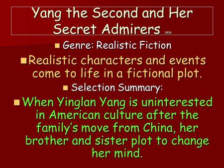 Yang the Second and Her Secret Admirers 392A