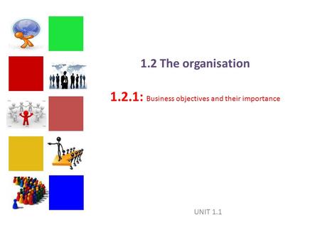 1.2 The organisation 1.2.1: Business objectives and their importance