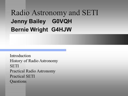 Radio Astronomy and SETI