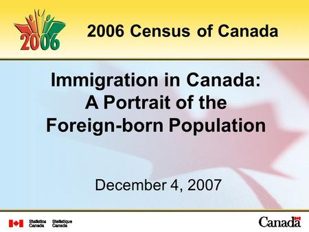 Immigration in Canada: Foreign-born Population