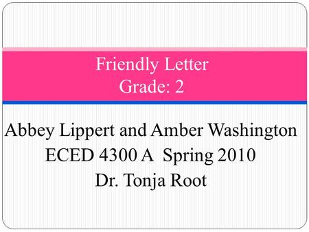 Friendly Letter Grade: 2
