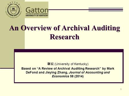An Overview of Archival Auditing Research