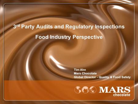 3rd Party Audits and Regulatory Inspections Food Industry Perspective