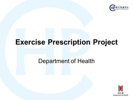 Exercise Prescription Project Department of Health.