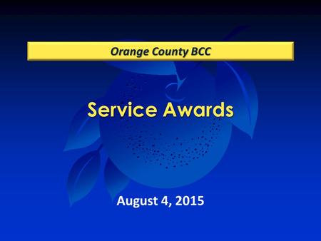 Service Awards Orange County BCC August 4, 2015. Office of Accountability Human Resources.