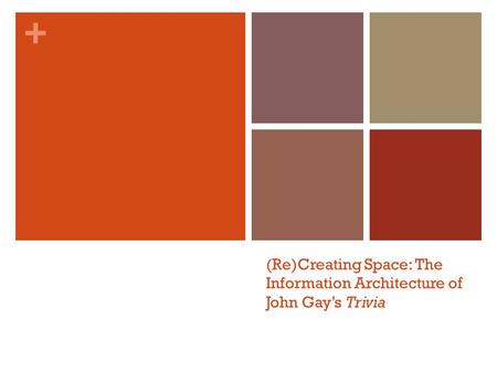+ (Re)Creating Space: The Information Architecture of John Gay’s Trivia.