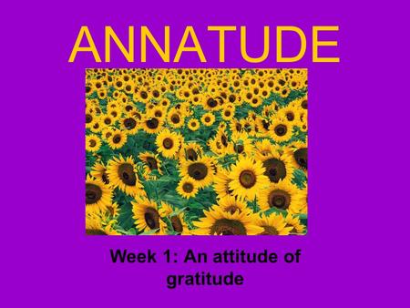 ANNATUDE Week 1: An attitude of gratitude. Who’s Anna? Anna Cela Greenberg March 07, 1985 - May 28, 2013.