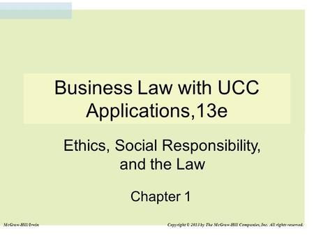 Business Law with UCC Applications,13e