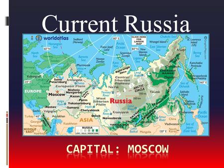 Current Russia.  Life in Russia has changed dramatically in last 30 years  Capital –Moscow  Political capital  Cultural, scientific, educational capital.