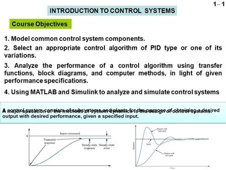 INTRODUCTION TO CONTROL SYSTEMS