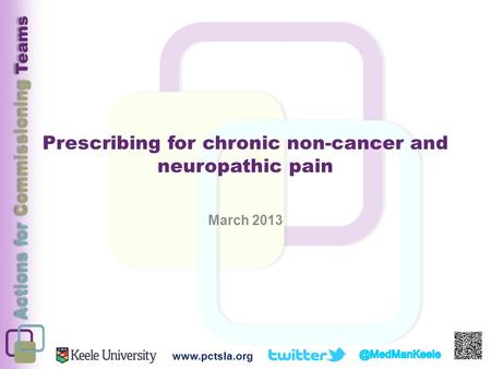 Prescribing for chronic non-cancer and neuropathic pain