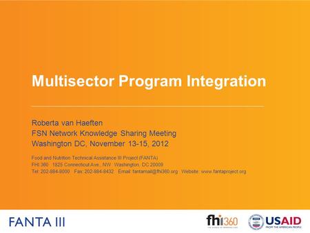 Multisector Program Integration