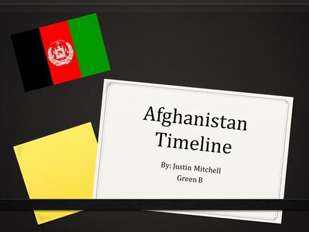 Afghanistan Timeline By: Justin Mitchell Green B.